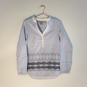 Burton | Sky Blue Embroidered Popover Top